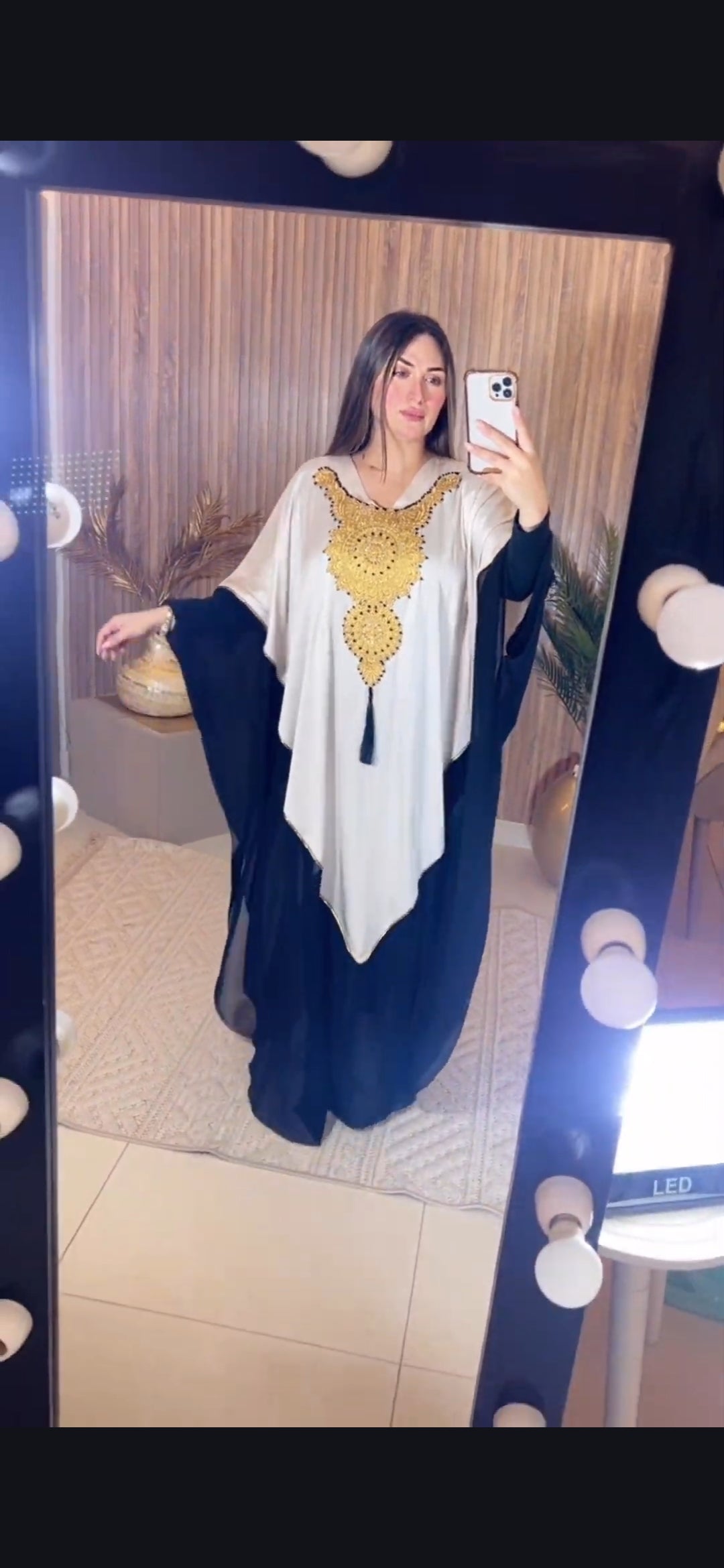 Chiffon x satin Kaftan