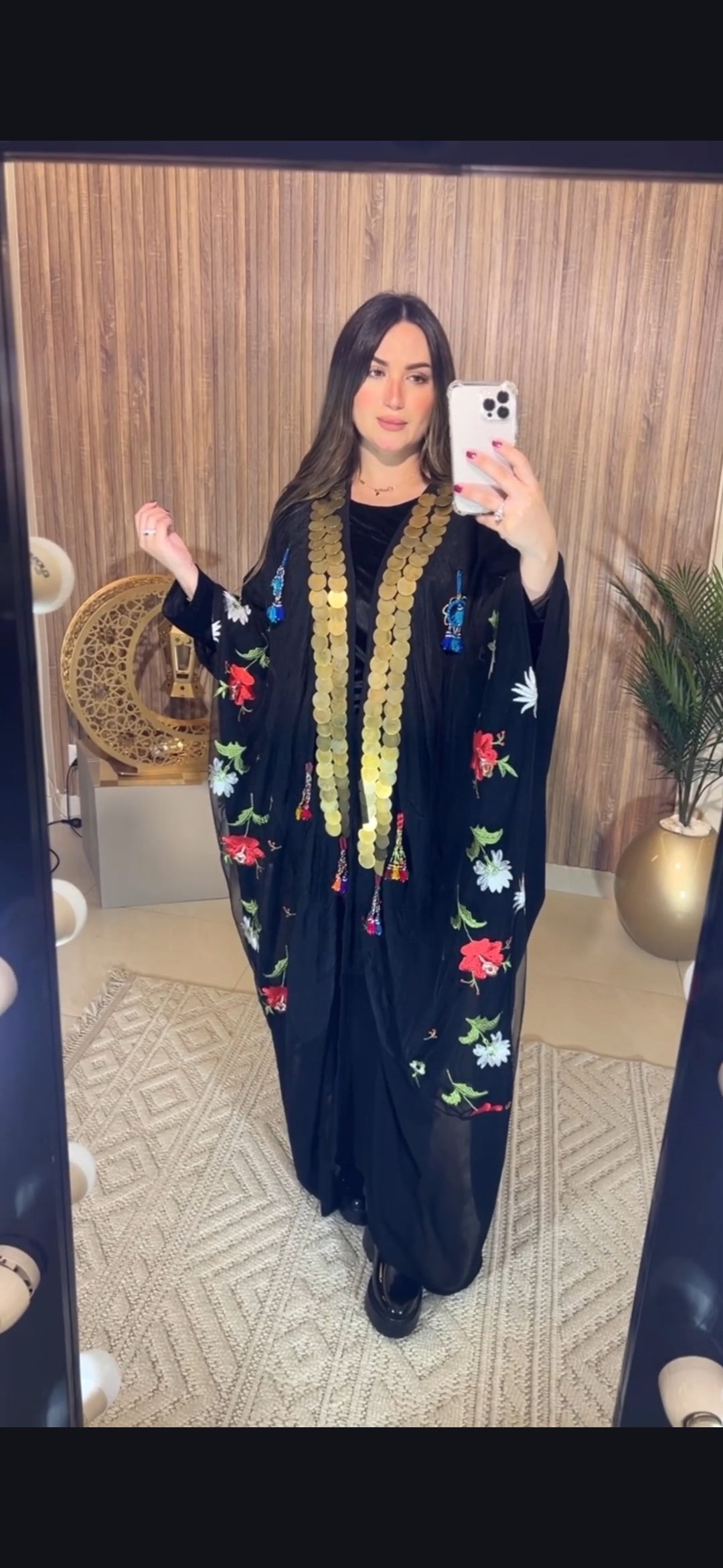 Crinkled silk Kaftan